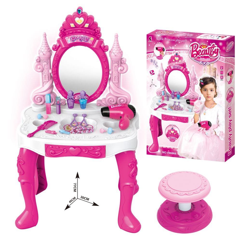 Penteadeira Coroa Da Princesa Diversos Acessórios Som Luz