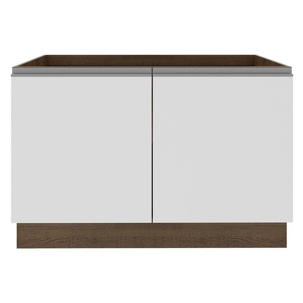 Balcão de Pia Glamy 2 Portas Rustic e Branco Madesa