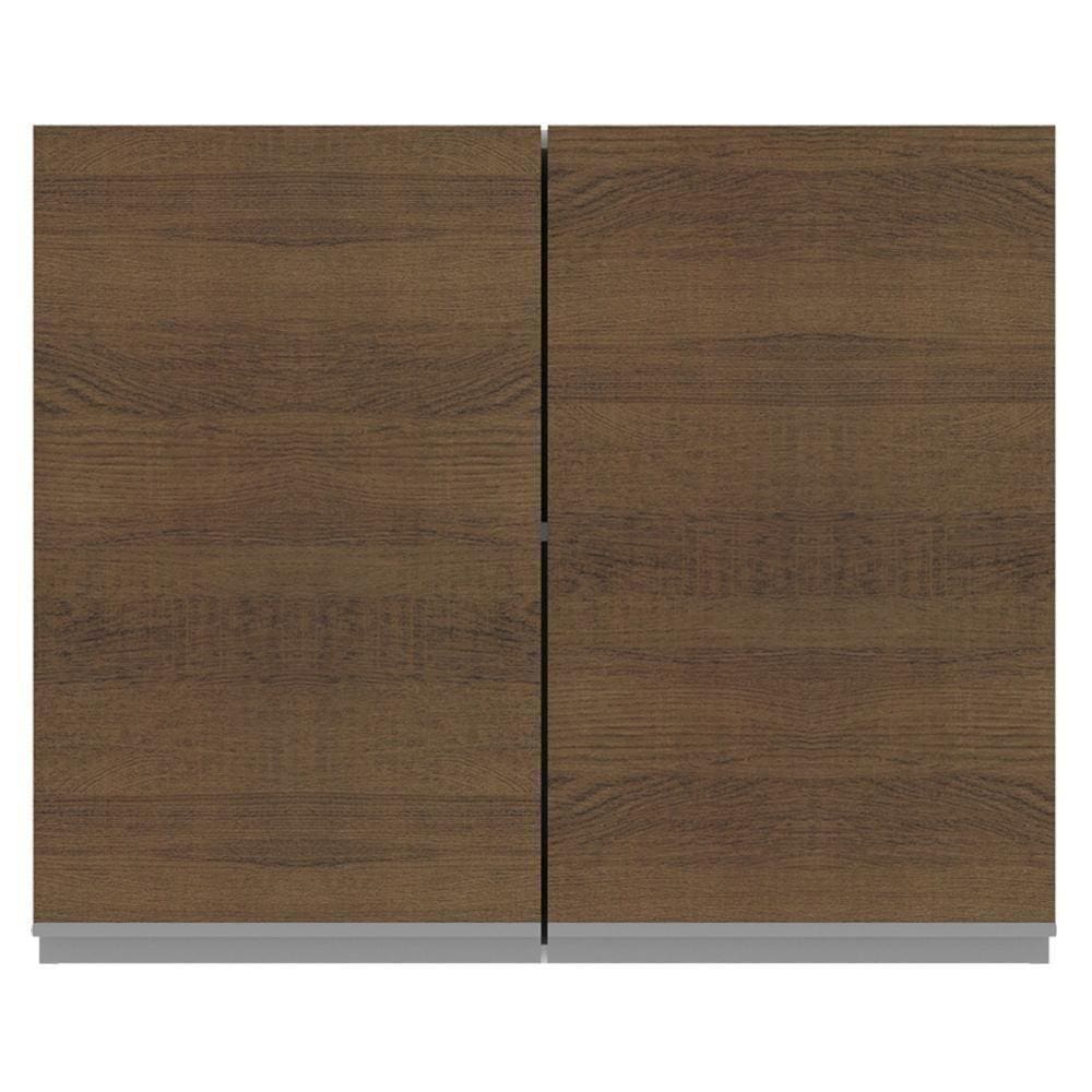 Armário Aéreo Acordes Glamy 100% MDF 80 cm 2 Portas Branco/Rustic Madesa 