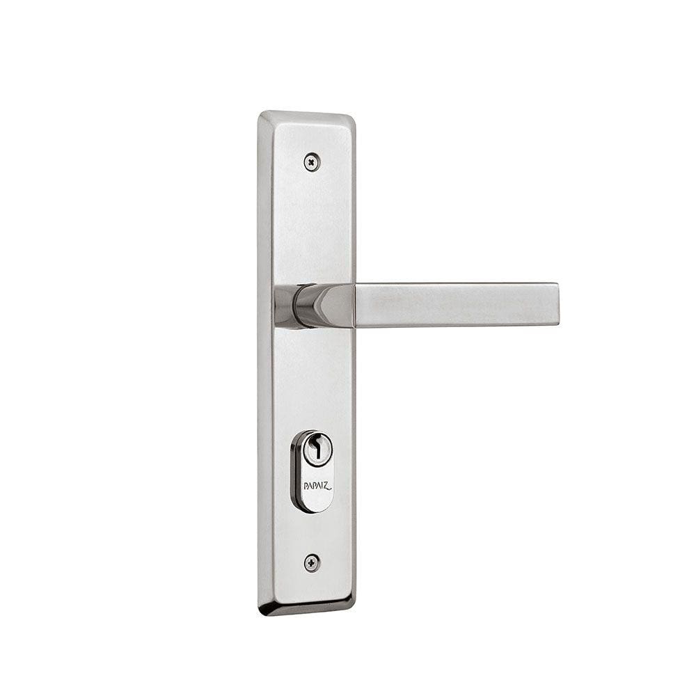 Fechadura externa de aço zamac cromada 40mm Fit MZ560N Papaiz Papaiz