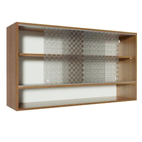 Armário Aéreo Glamy 2 Portas de Correr de Vidro Quadrato e 1 Nicho Rustic Madesa