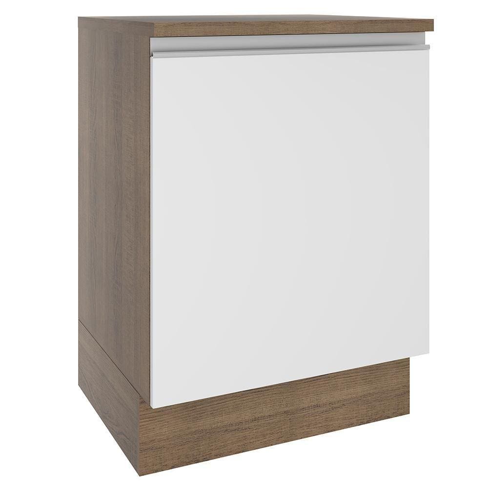 Balcão Glamy 60 cm 1 Porta Rustic e Branco Madesa