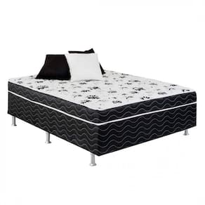 Cama Box Conjugada Casal 43cmx138cmx188cm D28 Union Ortopedic Ortobom Preto/Branco