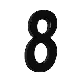 Número Residencial 3D "8" Plástico ABS Preto Metalcromo