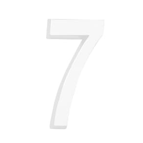 Número Residencial 3D "7" Plástico ABS Branco Metalcromo