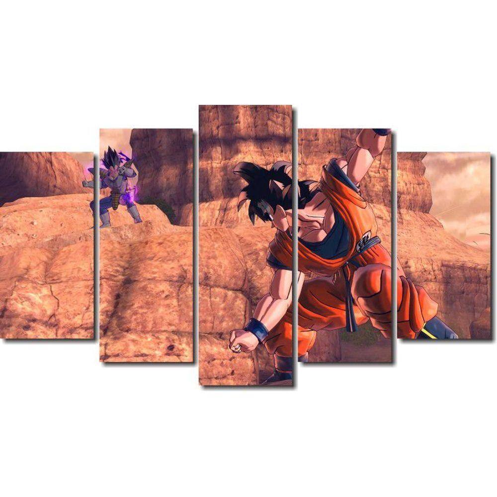 Quadro Dragon Ball goku super sayajin 5 Peças Para Sala