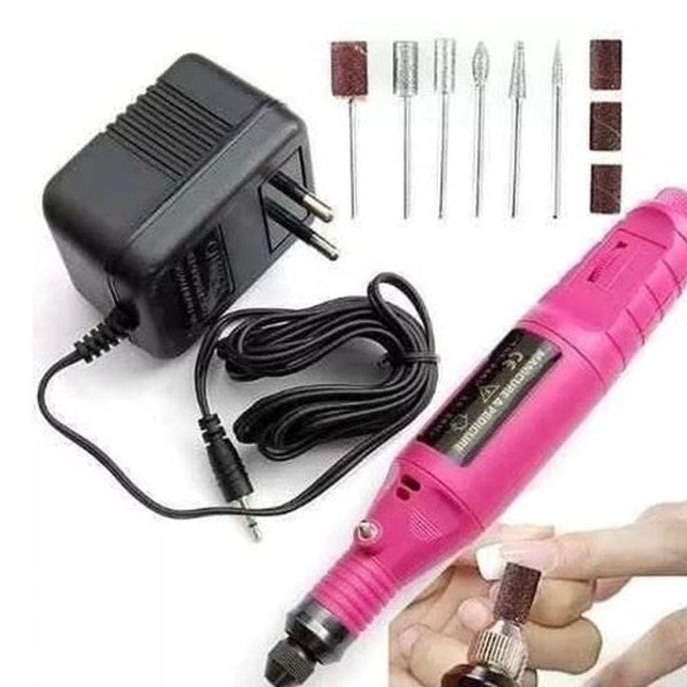 Lixa Elétrica Portátil Bivolt Unhas Acrigel Gel Fibras Porce