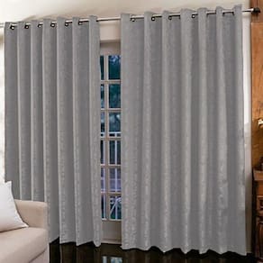 Cortina Jacquard 4,00 x 2,30 para sala/quarto - Cinza