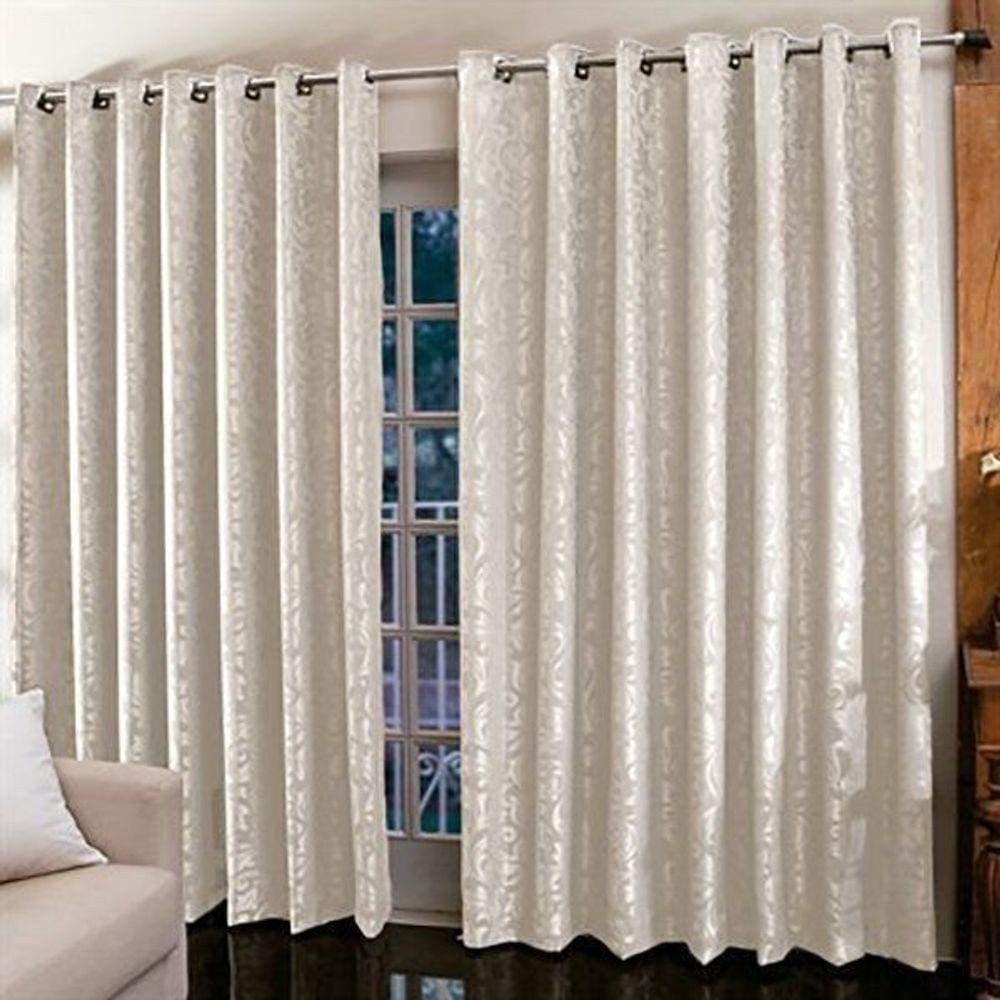 Cortina Jacquard 3,00 x 2,30 para sala/quarto - Bege claro