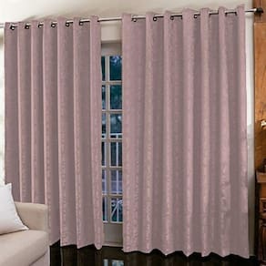 Cortina Jacquard 3,00 x 2,30 para sala/quarto - Rosa Claro