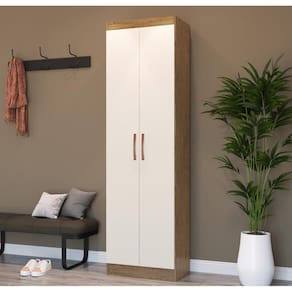 Armário Multiuso Ibiza 2 Portas 4 Prateleiras 4099 Off White/nogueira - Doripel