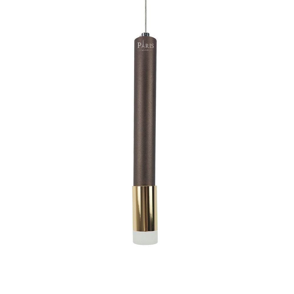 Pendente Tubo 27cm Marrom LED 5W 3000K