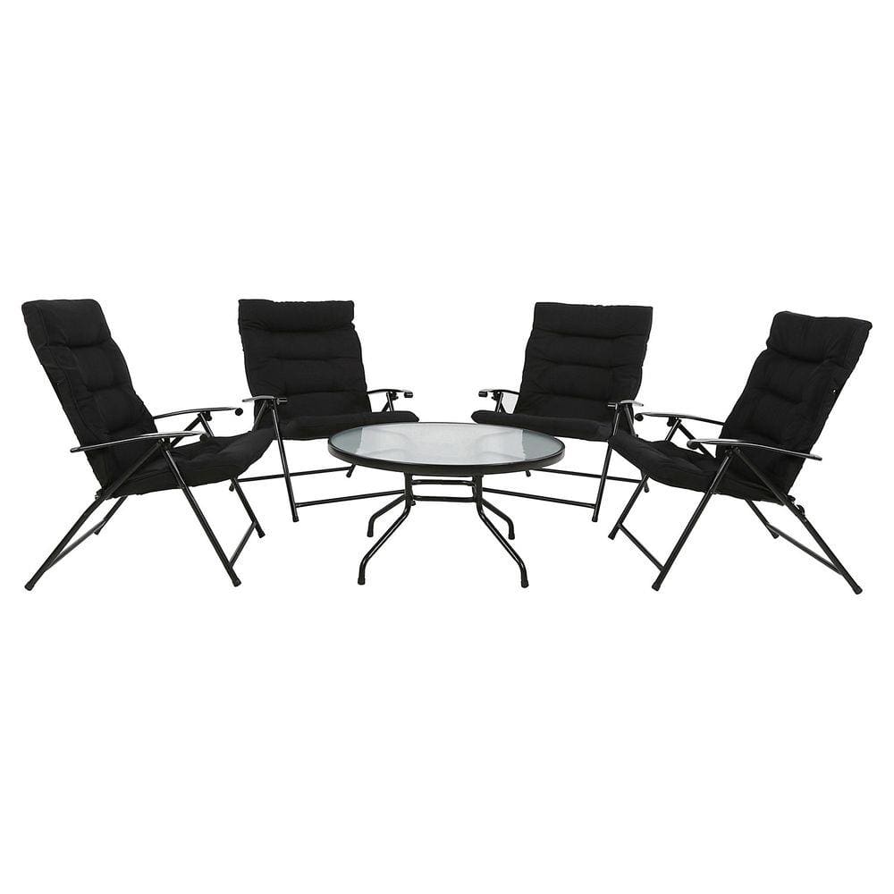 Conjunto Dobrável São Paulo 5 Peças Preto Just Home Collection