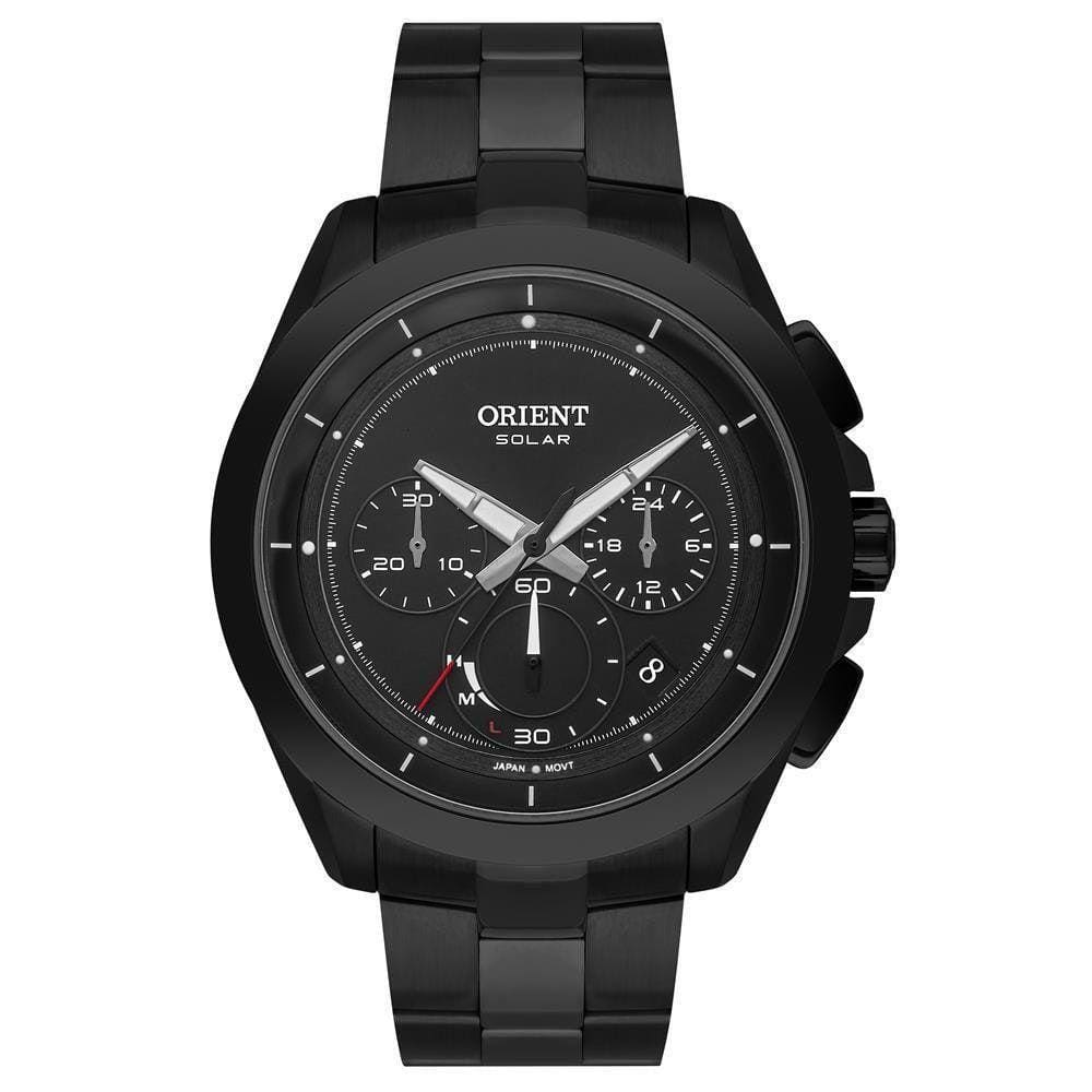 Relógio Masculino Preto Orient Solar Com Data Cronógrafo+Nf