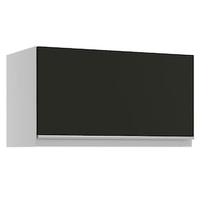 Armário Aéreo Madesa Glamy 60 cm 1 Porta - Branco/Preto