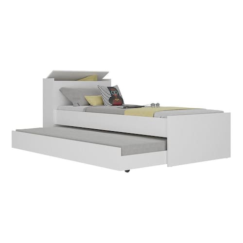 imagem-Bicama Multimóveis com Baú embutido para colchão 190cmx80cm Branca REF.5009 - Branco
