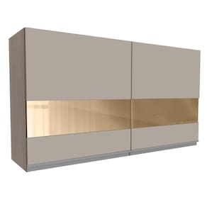 Armário Aéreo Madesa Glamy 120 cm 2 Portas com Vidro - Rustic/Crema