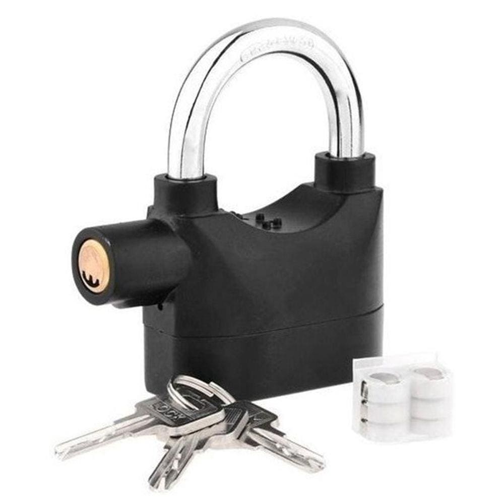 Cadeado com Alarme Sirene Anti furto 110db Som Alto Segurança Moto Casa