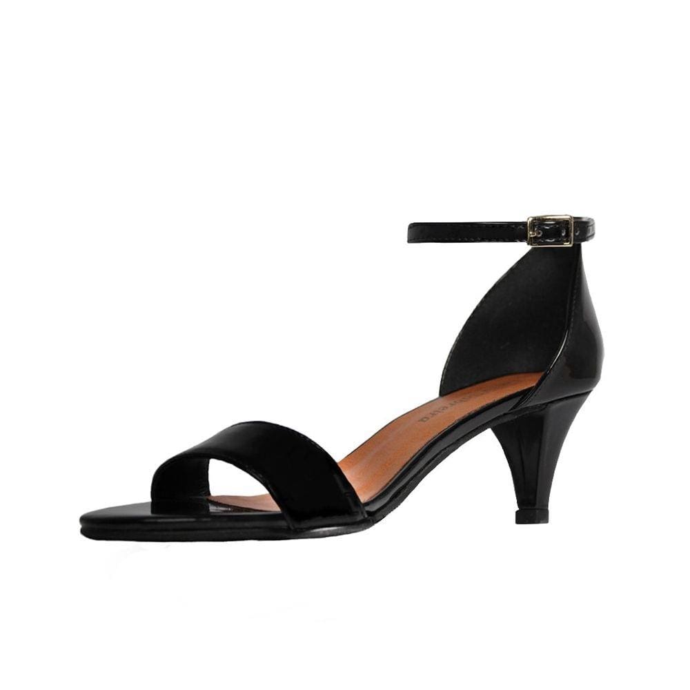 Sandália Salto Baixo Fino Luiza Sobreira Verniz Preto Mod. 4065