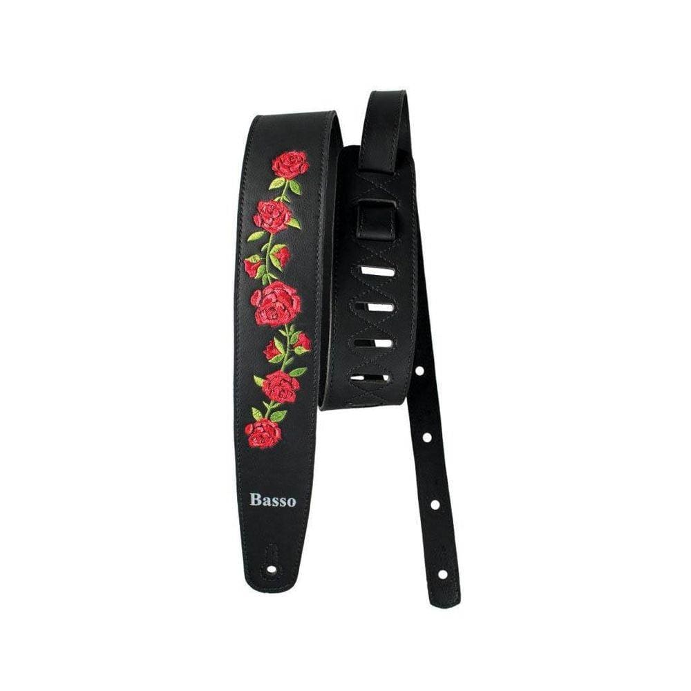 Correia Basso Em Couro Floral Vt Fl 01 Preta - Ac1876