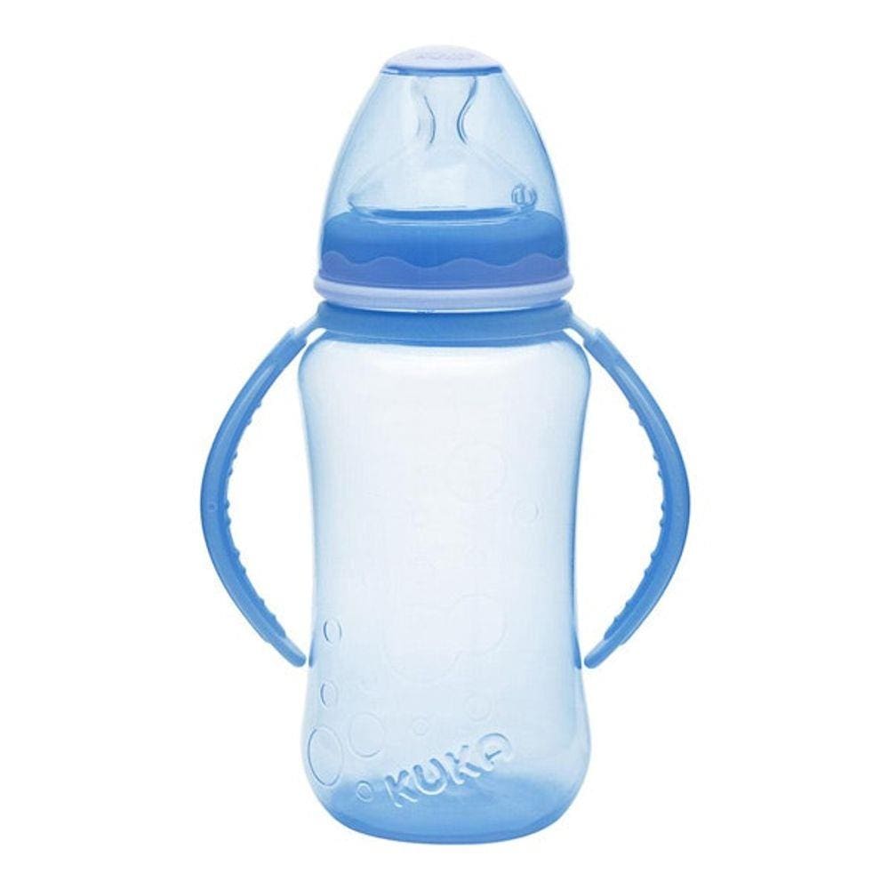 Mamadeira Aquarela Big com Alças 330ml - Kuka Azul