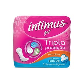 Intimus Gel Absorvente Higiênico Seca Sem Abas Com 8
