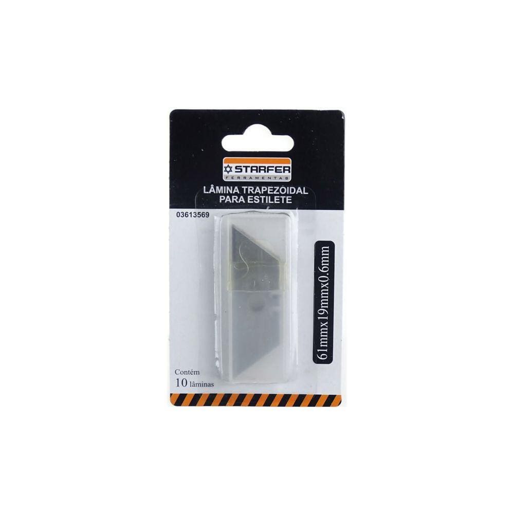 Kit 10 Lâmina para estilete trapezoidal Starfer