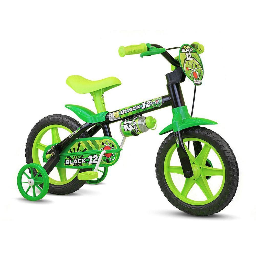 Bicicleta Infantil Masculina Aro 12 - Black12 - De 2 A 6 Anos