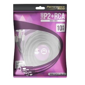 Cabo P2 Estéreo Para 2 Rca 10 Metros