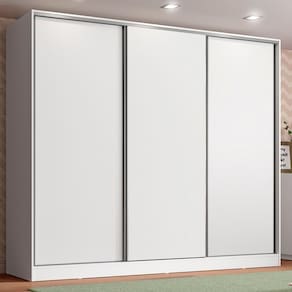 Guarda Roupa Infantil 100% MDF Madesa Logan 3 Portas de Correr - Branco