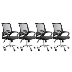 Conjunto 4 cadeiras de escritório Diretor Reclinável Clint  - Travel Max