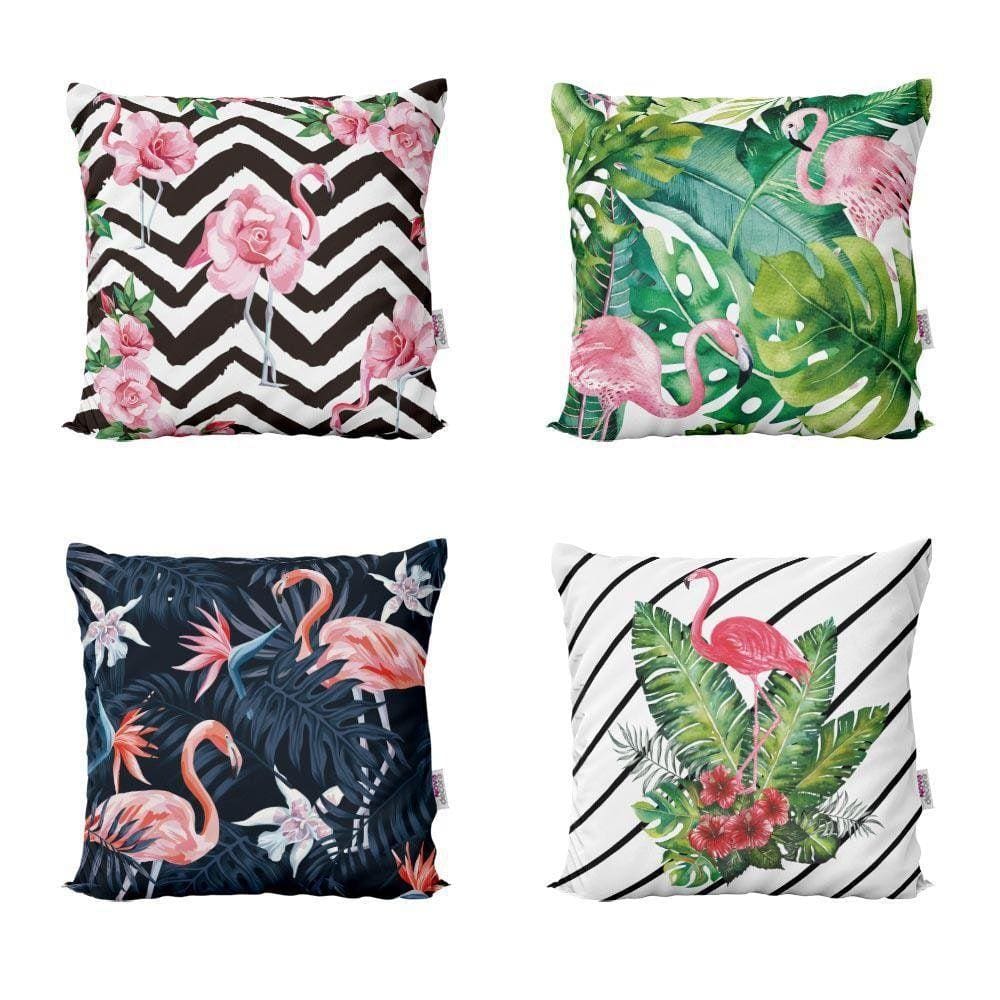 Capas De Almofadas Flamingos Decorativas Para Sofá 40X40