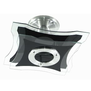 Lustre Plafon De Sobrepor De Teto - Capela Preto - 2 Vidro