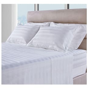Jogo de Cama Solteiro 300 Fios 100% Algodão Adamascado 3 Peças Bf Colchões