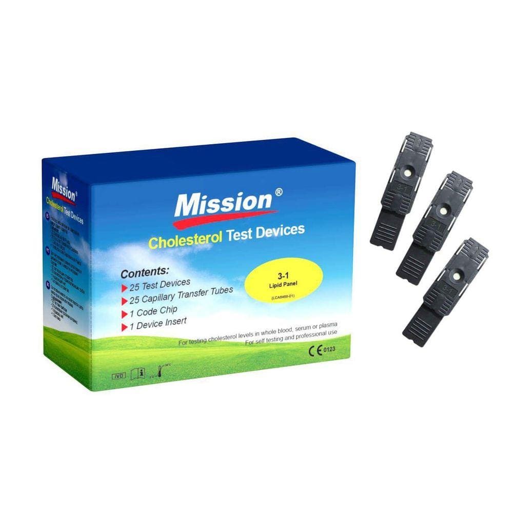 Kit 25 Tiras Reagentes Mission Para Teste De Perfil Lipídico