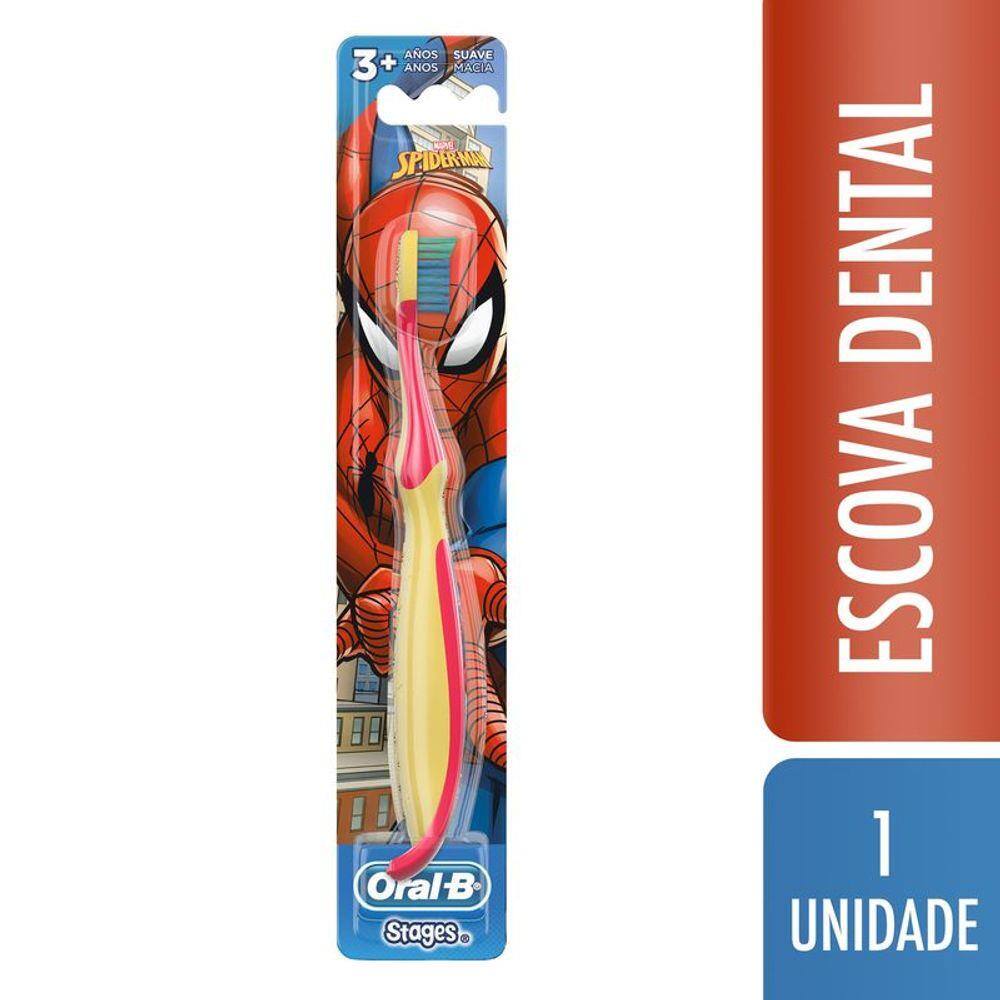 Escova Dental Infantil Oral-B Stages Spider-Man - Suave Macia 3+