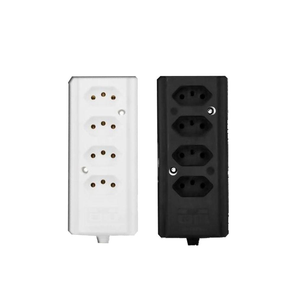 Tomada Barra Quadrupla 2 polos + T BIAMPER Branca Interneed