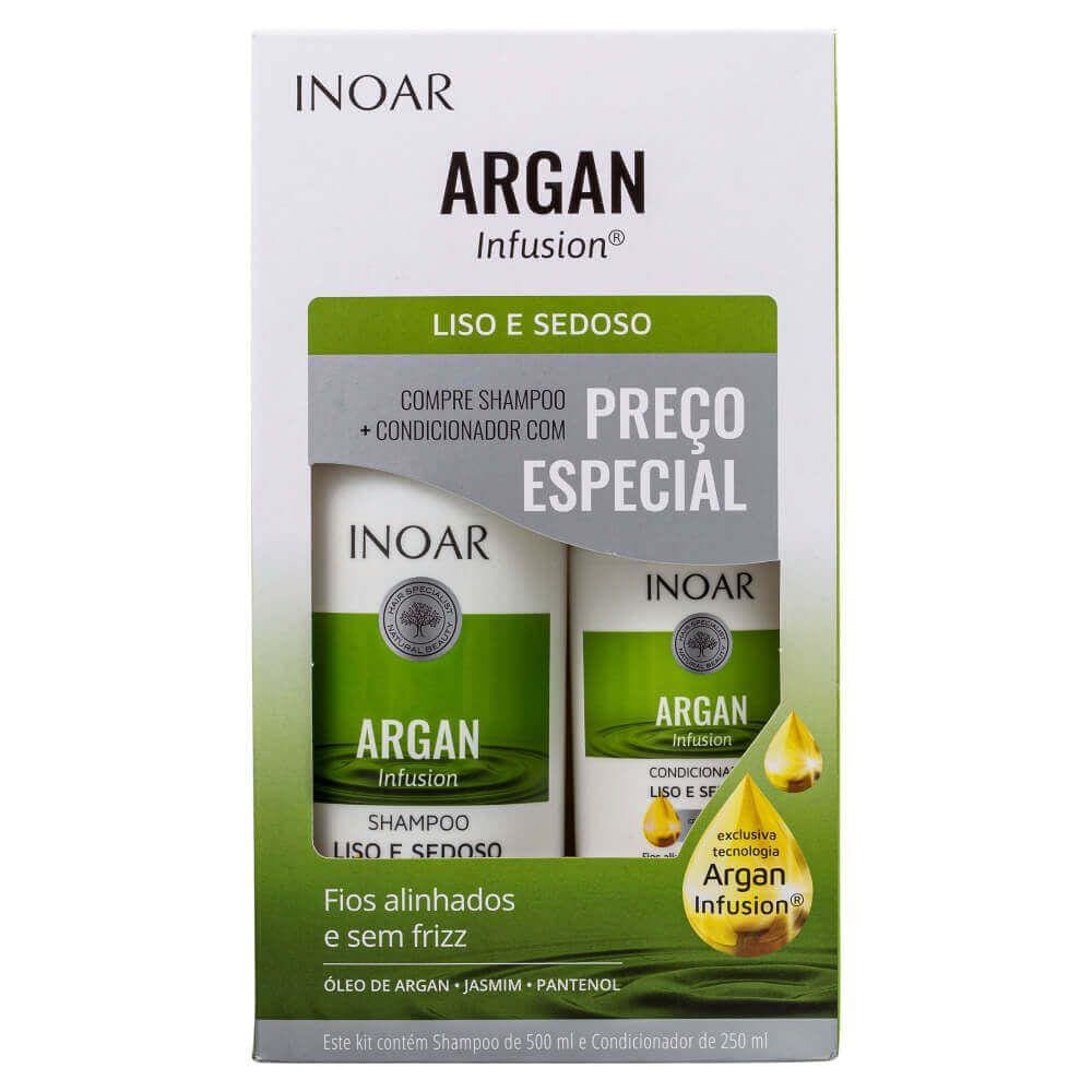 Inoar Kit Argan Infusion Reconstrução Shampoo 500ml + Condicionador 250ml
