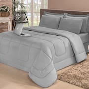 Jogo de cama Casal 6 peças com Edredom e Lençol Casa Dona