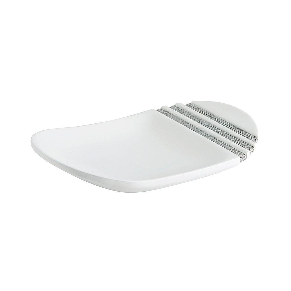 Saboneteira Raya Branco e Prata