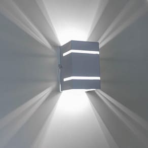 Arandela Preta + LED 5W 6000K luminária Externa Parede Muro  2 Focos Frisos Fachos St327