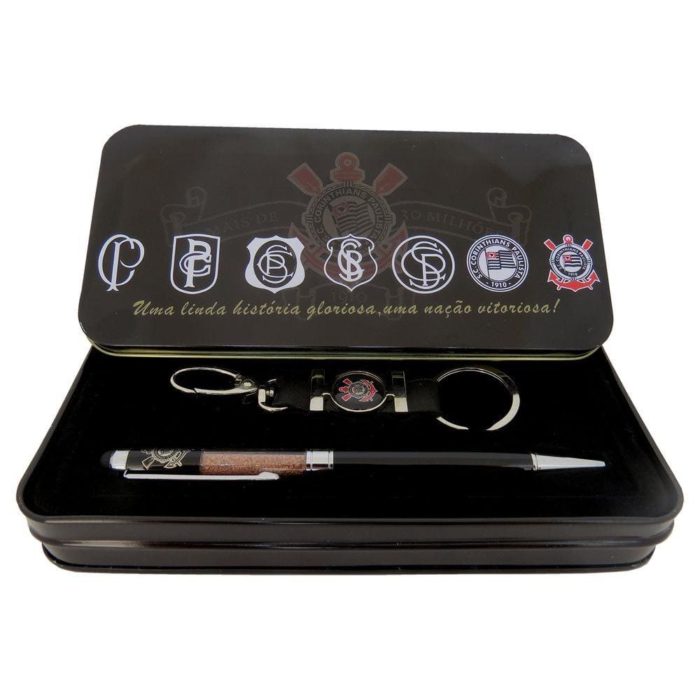 Kit Caneta Terra Sagrada com chaveiro Corinthians