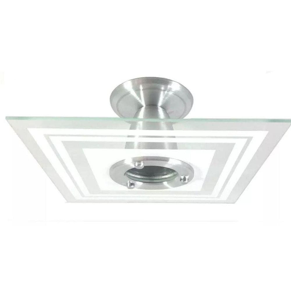Luminária Plafon Quadrado Branco - Sala, Quarto, Cozinha