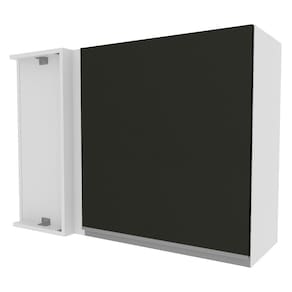 Armário Aéreo de Canto Glamy 1 Porta Branco/Preto Madesa