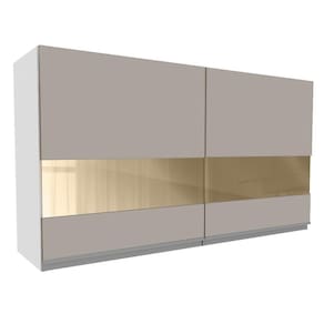 Armário Aéreo Glamy 120cm 2 Portas Vidro Branco/Crema Madesa