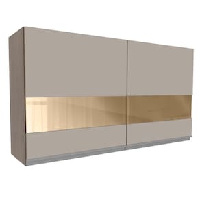 Armário Aéreo Glamy 120cm 2 Portas Vidro Rustic/Crema Madesa
