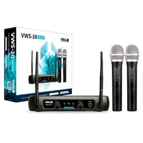 Microfone Sem Fio Vokal Vws20 Plus Vhf Duplo