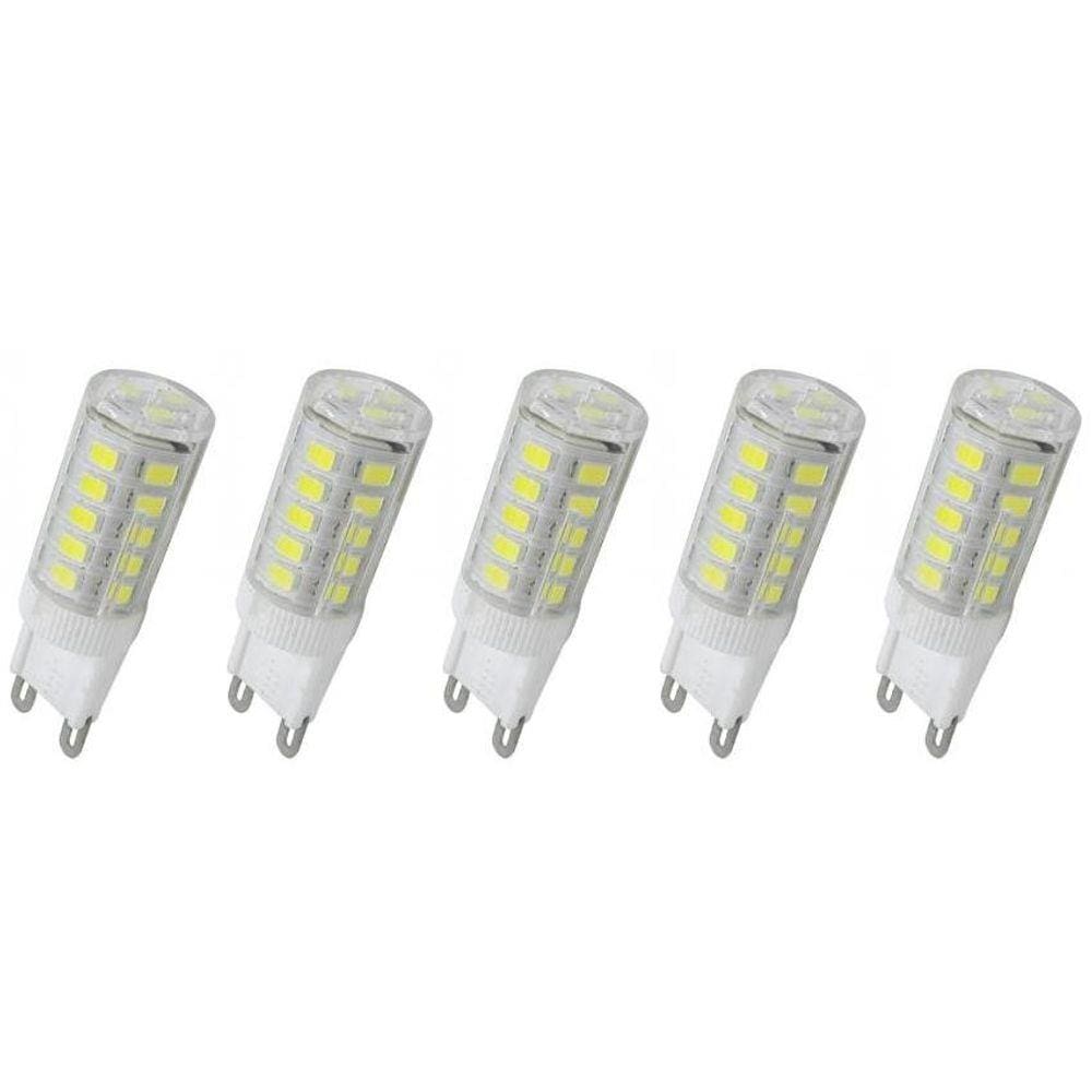 Kit 5 Lâmpadas Led G9 5W 3000K