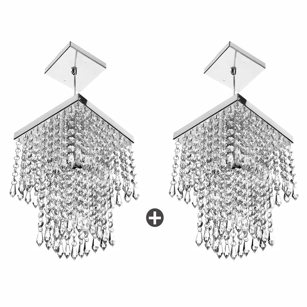 Kit 2 Lustres Pendente De Cristal Acrilico Marrycrilic