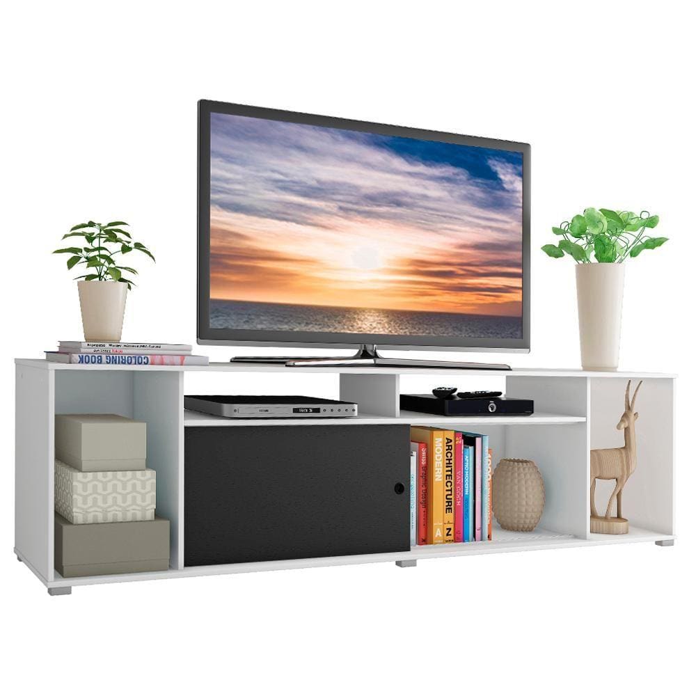 Rack para TV até 65 Polegadas Madesa Cancun - Branco/Preto